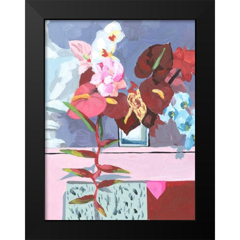 Flame Bouquet I Black Modern Wood Framed Art Print by Wang, Melissa