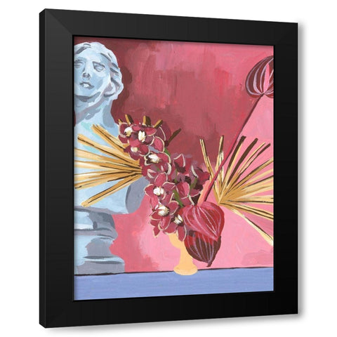 Flame Bouquet II Black Modern Wood Framed Art Print with Double Matting by Wang, Melissa