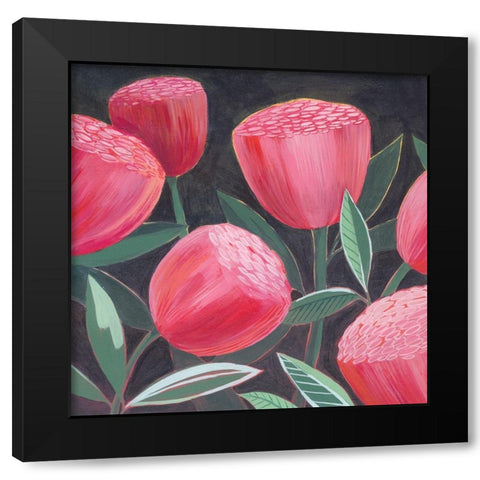 Blush Blossoms I Black Modern Wood Framed Art Print by Popp, Grace