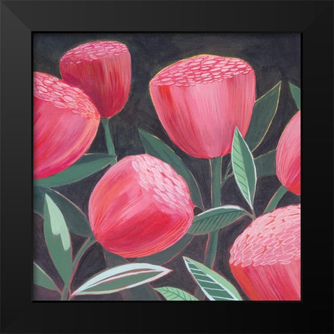 Blush Blossoms I Black Modern Wood Framed Art Print by Popp, Grace