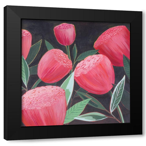 Blush Blossoms II Black Modern Wood Framed Art Print by Popp, Grace