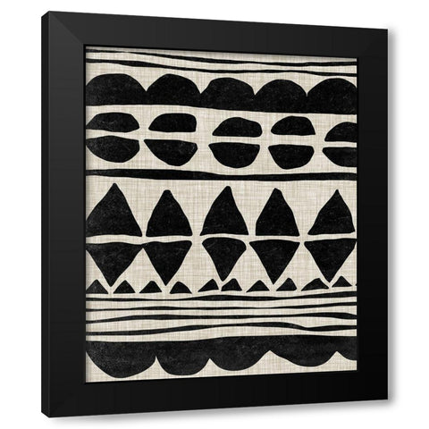 Monochrome Quilt I Black Modern Wood Framed Art Print with Double Matting by Wang, Melissa