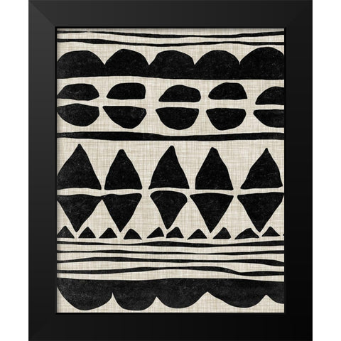 Monochrome Quilt I Black Modern Wood Framed Art Print by Wang, Melissa