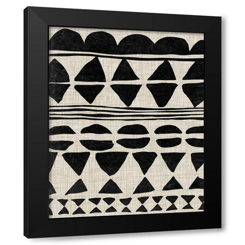 Monochrome Quilt II Black Modern Wood Framed Art Print by Wang, Melissa
