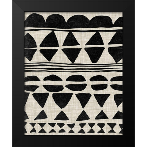 Monochrome Quilt II Black Modern Wood Framed Art Print by Wang, Melissa