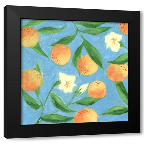 Sweet Tangerine I Black Modern Wood Framed Art Print with Double Matting by Wang, Melissa