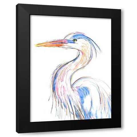 Herons Glance II Black Modern Wood Framed Art Print with Double Matting by Warren, Annie