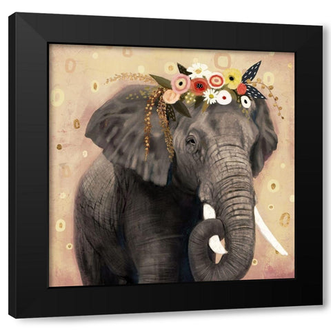 Klimt Elephant I Black Modern Wood Framed Art Print by Barnes, Victoria