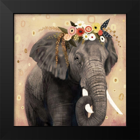 Klimt Elephant I Black Modern Wood Framed Art Print by Barnes, Victoria