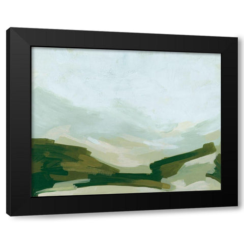 Valley Green II Black Modern Wood Framed Art Print with Double Matting by Vess, June Erica
