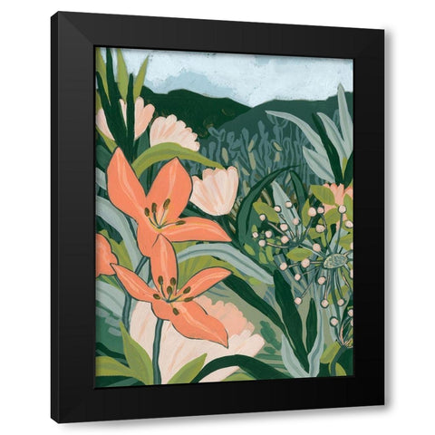 Spring Valley Blooms I Black Modern Wood Framed Art Print by Vess, June Erica