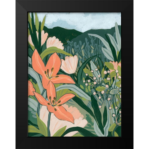 Spring Valley Blooms I Black Modern Wood Framed Art Print by Vess, June Erica