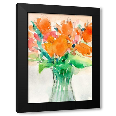 Cheerful Bouquet I Black Modern Wood Framed Art Print by Dixon, Samuel