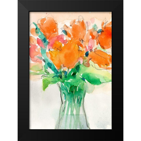 Cheerful Bouquet I Black Modern Wood Framed Art Print by Dixon, Samuel