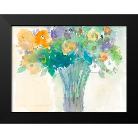 A Splash of Teal II Black Modern Wood Framed Art Print by Dixon, Samuel