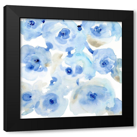 Blue Roses II Black Modern Wood Framed Art Print with Double Matting by OToole, Tim