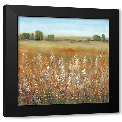 Abundance of Wildflowers II Black Modern Wood Framed Art Print with Double Matting by OToole, Tim