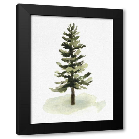 Watercolor Pine II Black Modern Wood Framed Art Print by Caroline, Emma