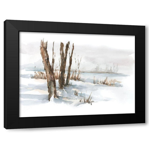 First Snowfall II Black Modern Wood Framed Art Print with Double Matting by Harper, Ethan