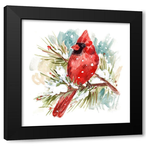 The Cardinal II Black Modern Wood Framed Art Print with Double Matting by Wang, Melissa