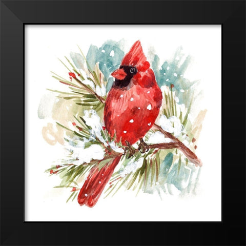 The Cardinal II Black Modern Wood Framed Art Print by Wang, Melissa