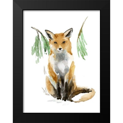 Snowy Fox I Black Modern Wood Framed Art Print by Warren, Annie