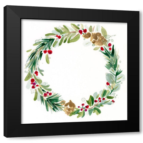 Warm Winter Wishes I Black Modern Wood Framed Art Print with Double Matting by Vess, June Erica