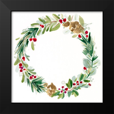 Warm Winter Wishes I Black Modern Wood Framed Art Print by Vess, June Erica