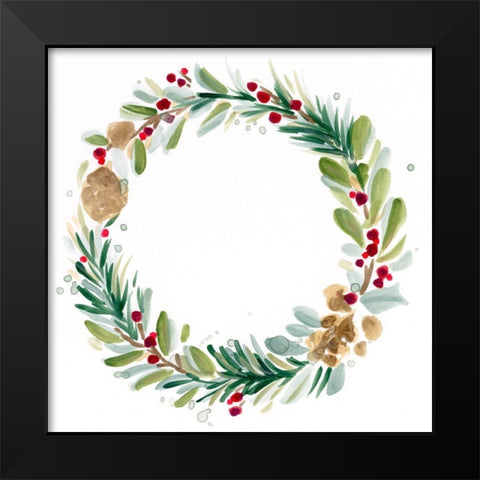 Warm Winter Wishes II Black Modern Wood Framed Art Print by Vess, June Erica