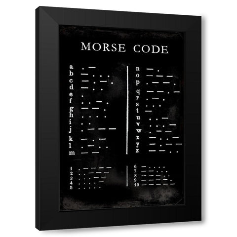 Morse Code Chart Black Modern Wood Framed Art Print by Vision Studio