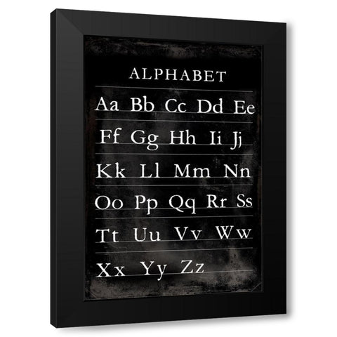 Alphabet Chart Black Modern Wood Framed Art Print with Double Matting by Vision Studio