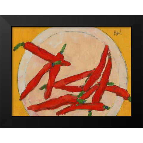 Peppers on a Plate III Black Modern Wood Framed Art Print by Dixon, Samuel