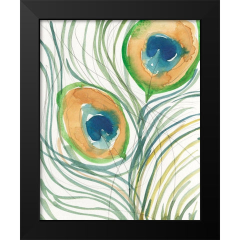Peacock Abstract I Black Modern Wood Framed Art Print by Dixon, Samuel