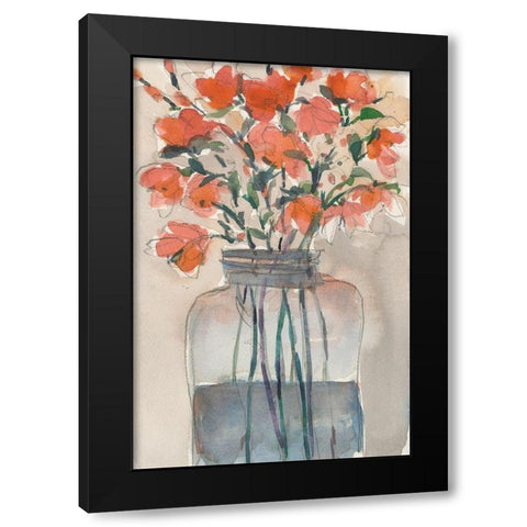 Flowers in a Jar I Black Modern Wood Framed Art Print with Double Matting by Dixon, Samuel