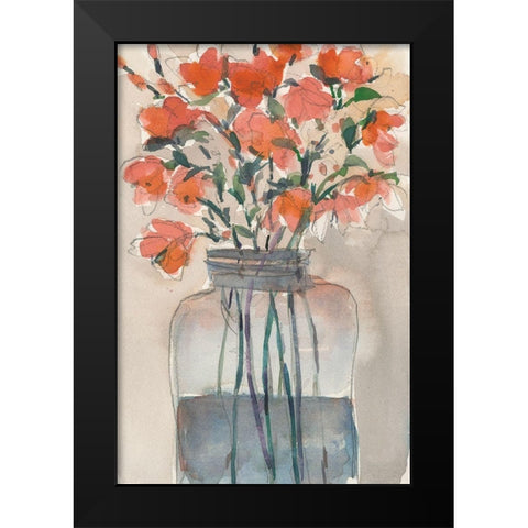 Flowers in a Jar I Black Modern Wood Framed Art Print by Dixon, Samuel