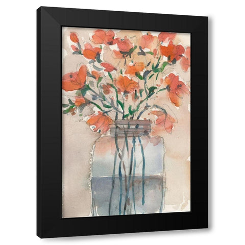 Flowers in a Jar II Black Modern Wood Framed Art Print by Dixon, Samuel