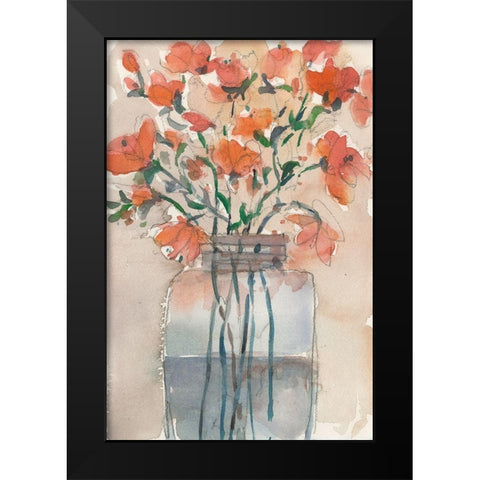 Flowers in a Jar II Black Modern Wood Framed Art Print by Dixon, Samuel