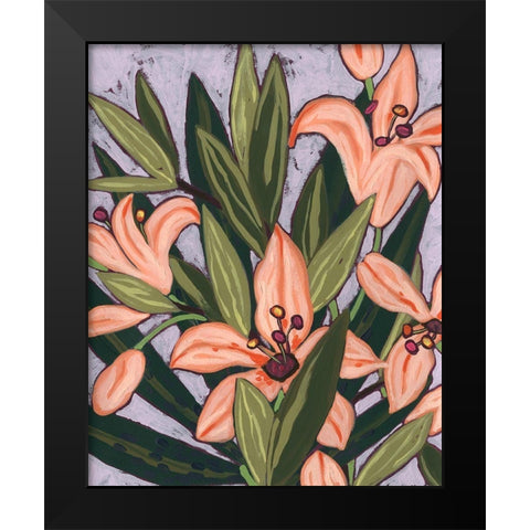 Island Lily I Black Modern Wood Framed Art Print by Vess, June Erica