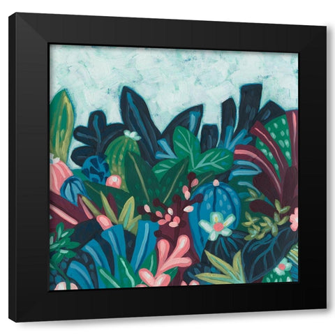 Tropic Vista I Black Modern Wood Framed Art Print with Double Matting by Vess, June Erica