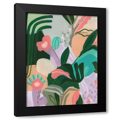 Jungle Jigsaw I Black Modern Wood Framed Art Print with Double Matting by Vess, June Erica
