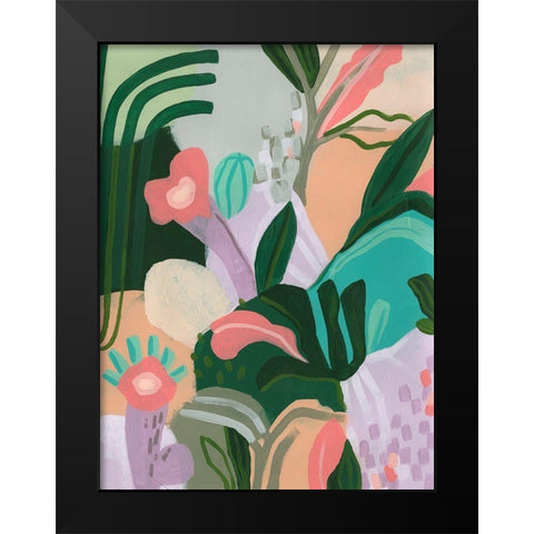 Jungle Jigsaw I Black Modern Wood Framed Art Print by Vess, June Erica