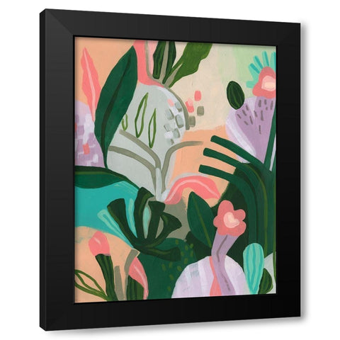 Jungle Jigsaw II Black Modern Wood Framed Art Print with Double Matting by Vess, June Erica