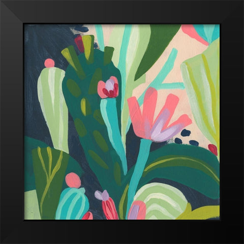Tropical Celebration II Black Modern Wood Framed Art Print by Vess, June Erica