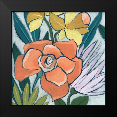 Window Box Garden II Black Modern Wood Framed Art Print by Vess, June Erica