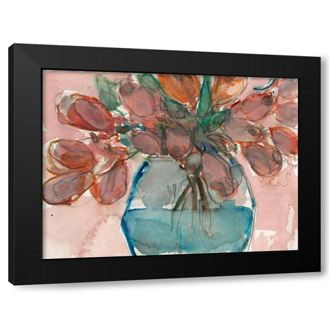 Elegance Bouquet II Black Modern Wood Framed Art Print with Double Matting by Dixon, Samuel
