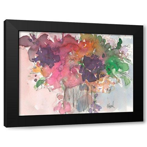 Floral Charm I Black Modern Wood Framed Art Print with Double Matting by Dixon, Samuel