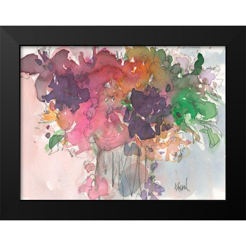Floral Charm I Black Modern Wood Framed Art Print by Dixon, Samuel