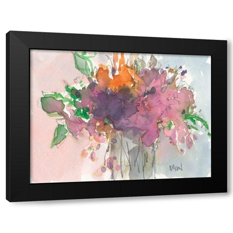 Floral Charm II Black Modern Wood Framed Art Print with Double Matting by Dixon, Samuel