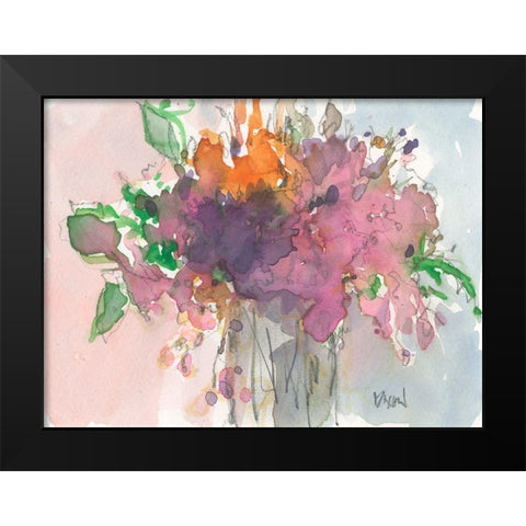 Floral Charm II Black Modern Wood Framed Art Print by Dixon, Samuel