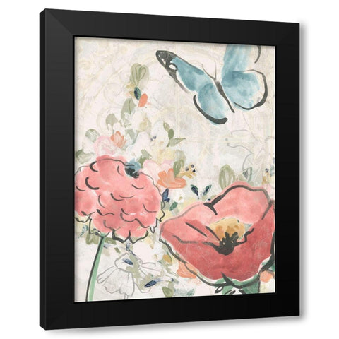 Meadow Spring II Black Modern Wood Framed Art Print with Double Matting by Vess, June Erica